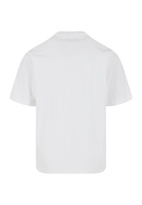 Hvid bomulds T-shirt med korte ærmer, rund halsudskæring og lige pasform. Stoffet fremstår glat uden synlige mønstre eller logoer.