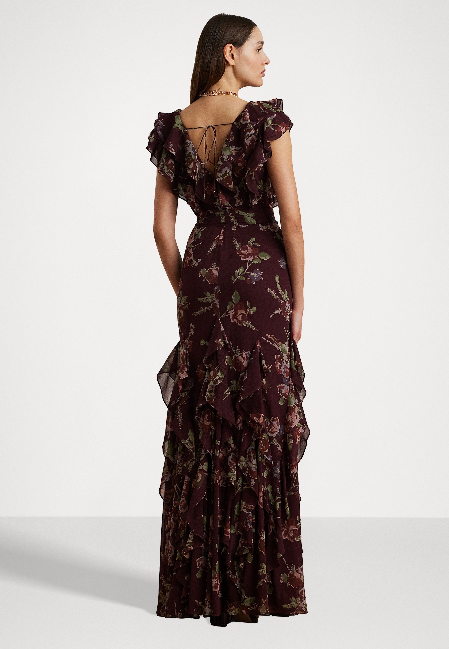 Lauren Ralph Lauren FLORAL RUFFLE TRIM GEORGETTE GOWN - Occasion