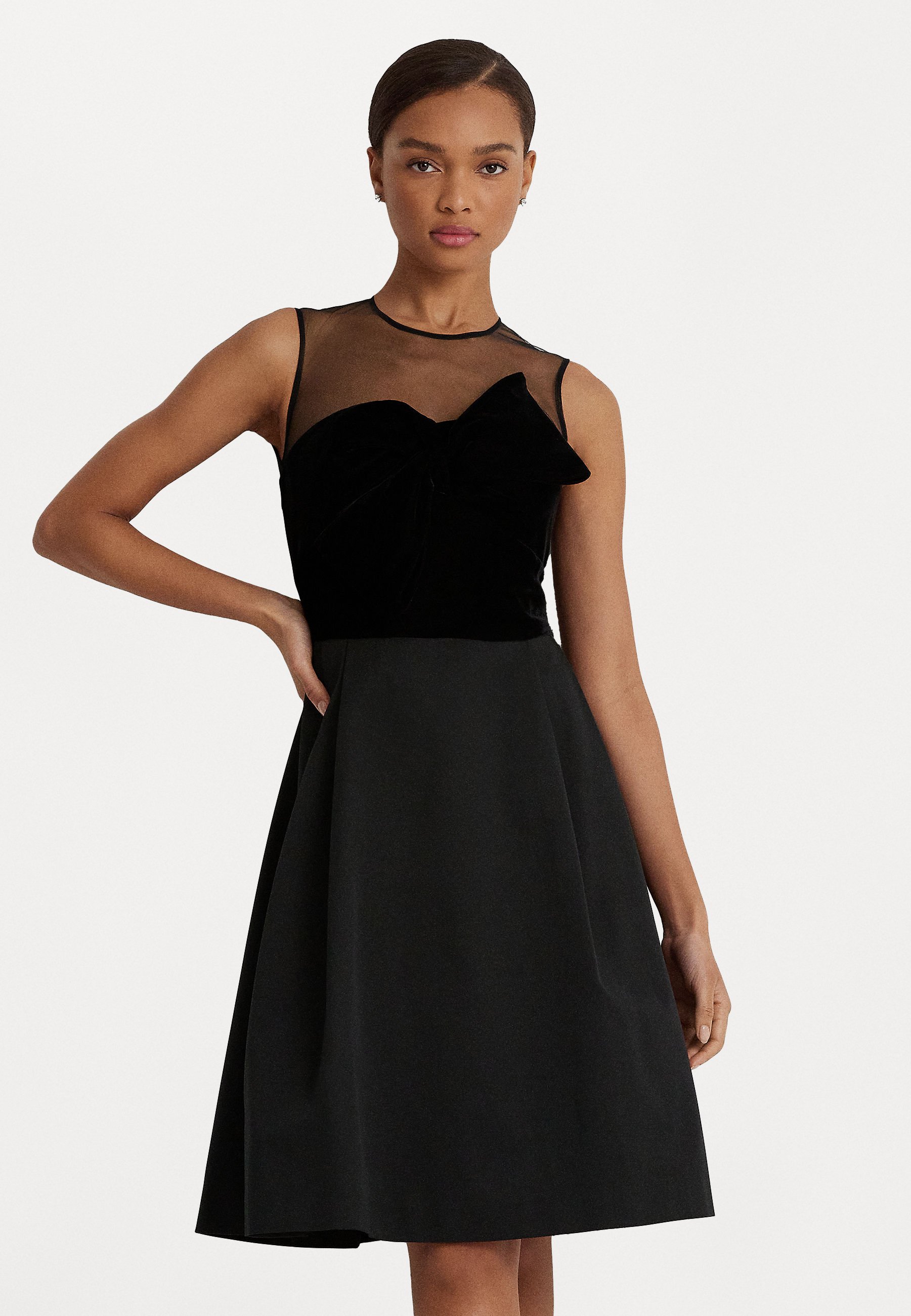 ralph lauren brygitka fit and flare dress black