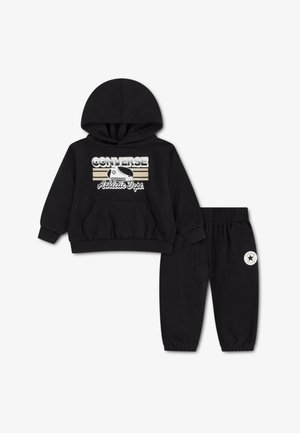 SET - Pulover s kapuco - black/egret