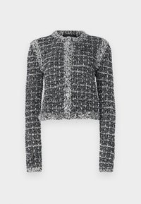 KARL LAGERFELD BOUCLE CARDIGAN - Kardigán - black/white/sweet lavender