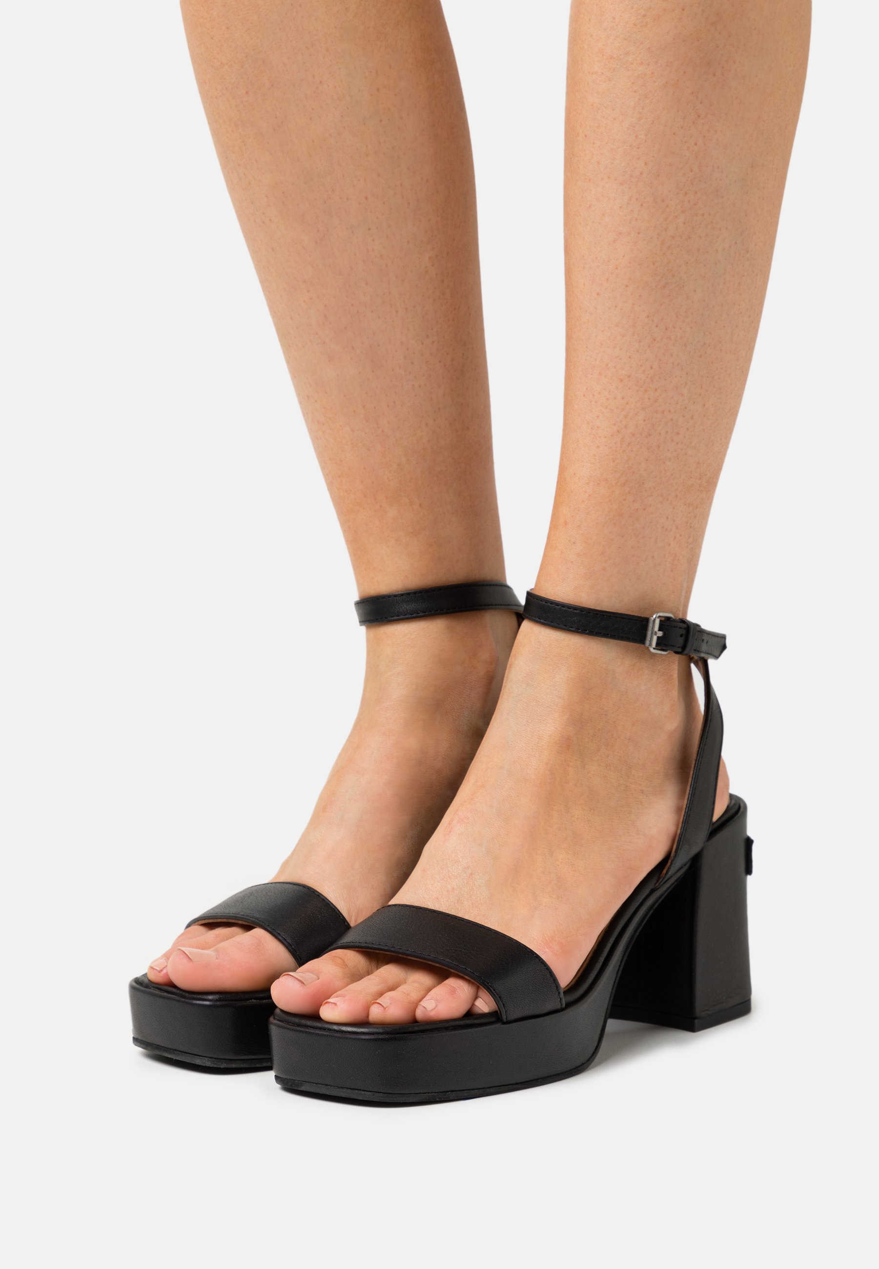 Shabbies Amsterdam Sandalen met plateauzool - black/zwart - Zalando.nl
