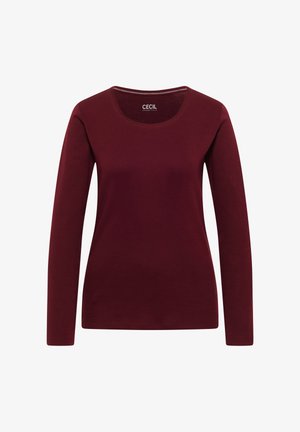 Cecil, BASIC LANGARM SHIRT MIT RUNDHALS - Long sleeved top - red wine