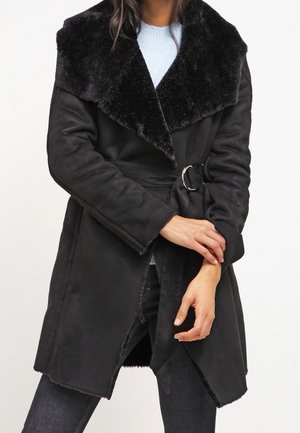VILA Halflange jas - black