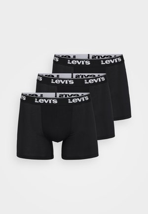 Boxer aderenti neri con un morbido elastico in vita che presenta il logo bianco di Levi's. Tessuto liscio e design aderente. Confezione da tre paia.