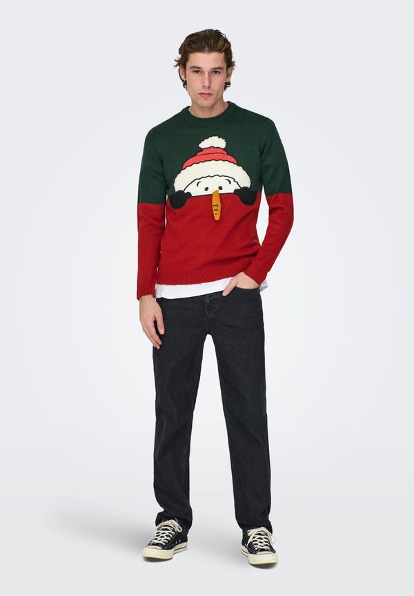 ONSXMAS REG BLOCK CREW UNISEX - Jumper - eden3