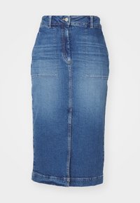 GANT SLIT SKIRT - Pouzdrová sukně - mid blue
