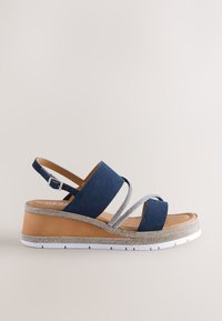 Next Sandalen met sleehak - navy blue