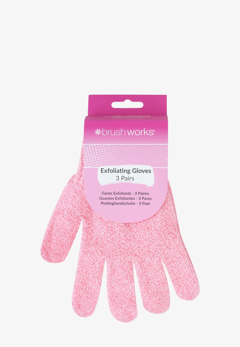 Brushworks - BRUSHWORKS EXFOLIATING GLOVES (PACK OF 3) - Bath and Body Tool - pink & white, Forstørre