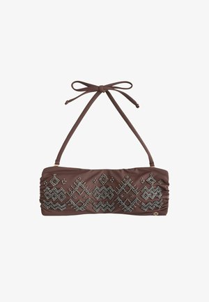 Next, REGULAR FIT - BEADED EMBELLISHED BANDEAU BIKINI TOP . - Vrchný diel bikín - chocolate brown