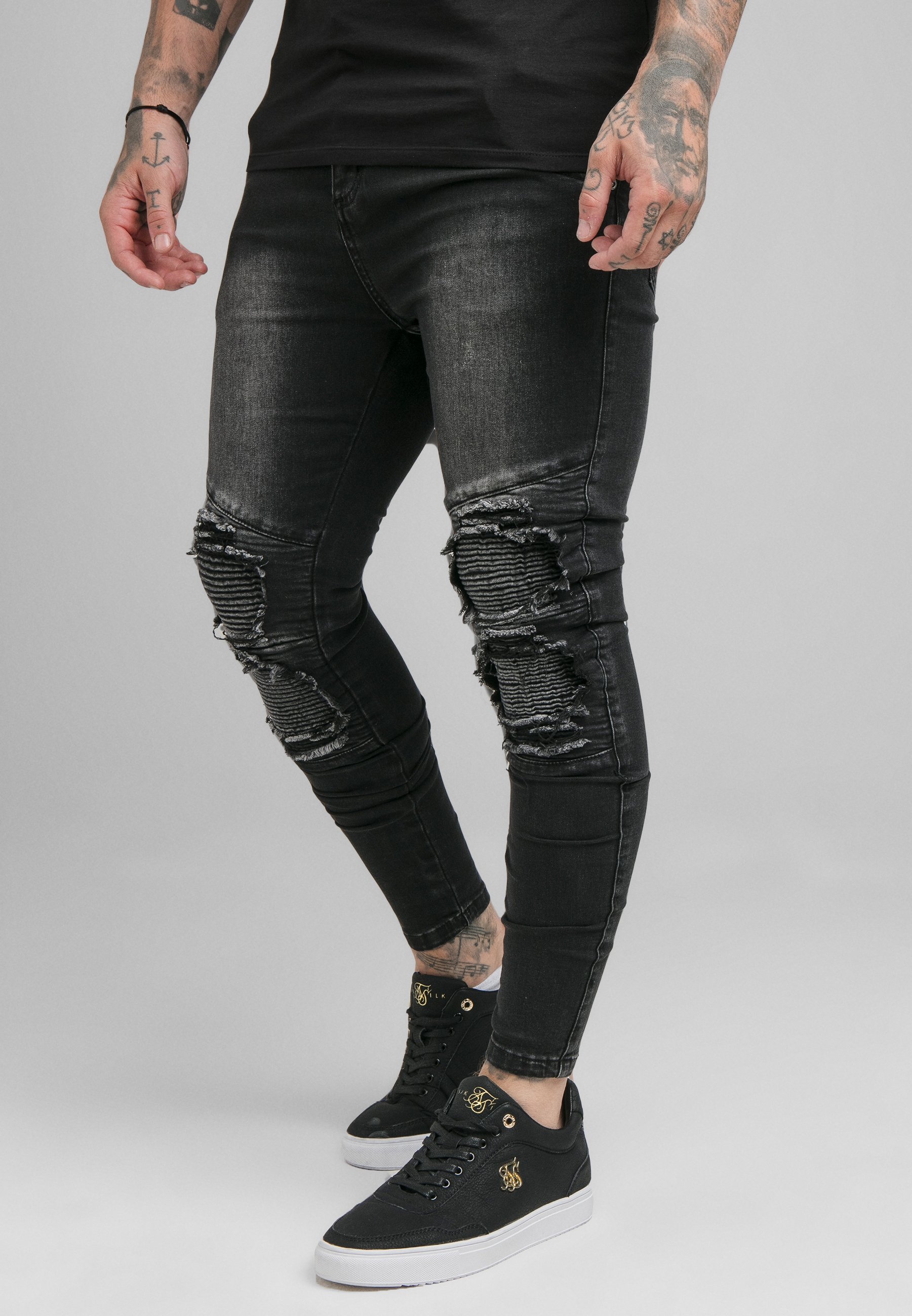black biker jeans skinny