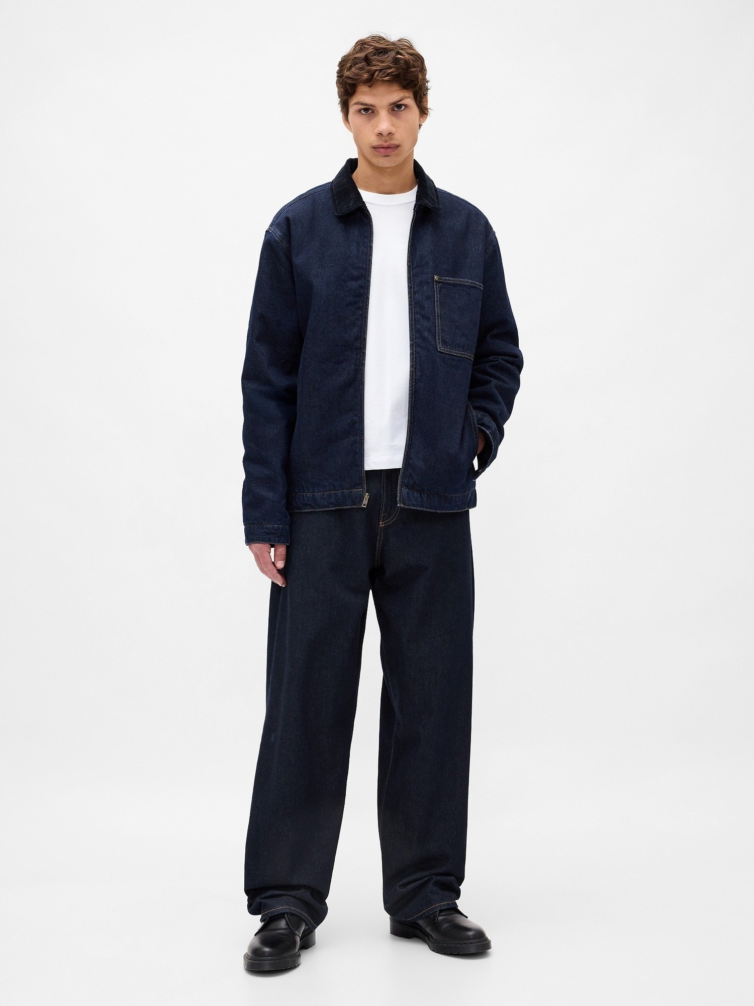 GAP SUPER BAGGY - Straight leg jeans - dark rinse/dark-blue denim