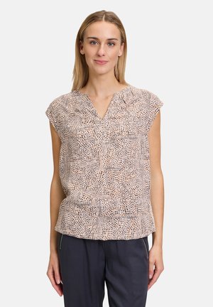 Cartoon MIT MUSTER - T-shirt con stampa - weiß braun