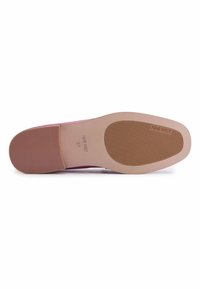Soletta rosa con finitura in gomma liscia color beige, con un motivo di grip testurizzato e logo del marchio in rilievo, taglia 37.