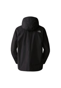 Veste noire à capuche avec manches longues montrant le dos, avec un petit logo blanc "The North Face" en haut à droite.