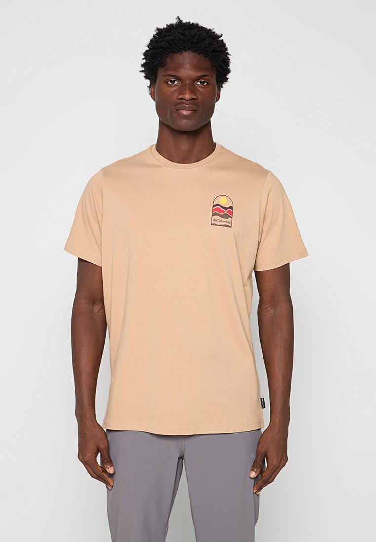 Columbia T-shirt print donkerbruin mêleerd