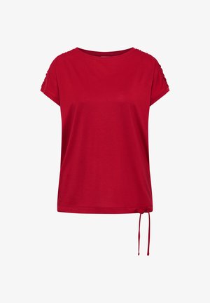 Cecil, SHORT-SLEEVE SHIRT WITH BOAT NECK AND RUCHING - T-Shirt basic - tamarillo red