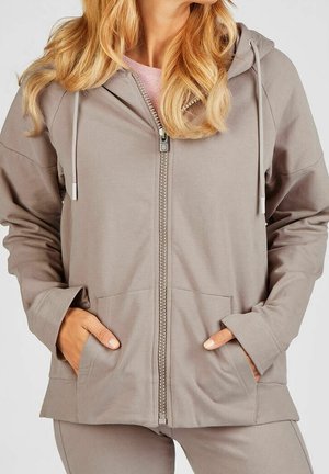 Sweater met rits - sand