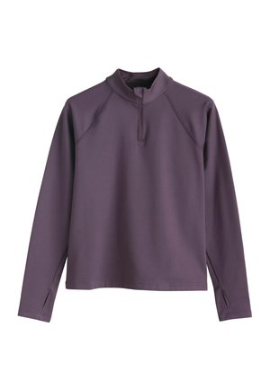 REGULAR FIT - ZIP THROUGH SPORTS - Camiseta de manga larga - chocolate brown