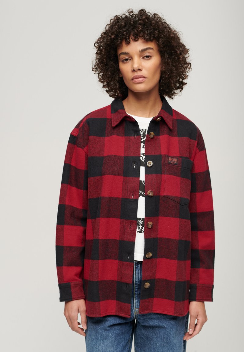 Superdry CHECK - Short coat - red check/red - Zalando.de