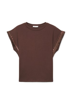 Terranova, CON MANICHE A KIMONO E DETTAGLI - T-shirt con stampa - cacao
