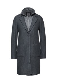 Wool Blend Cecil Trench Coat Fake Wool Hooded Coat