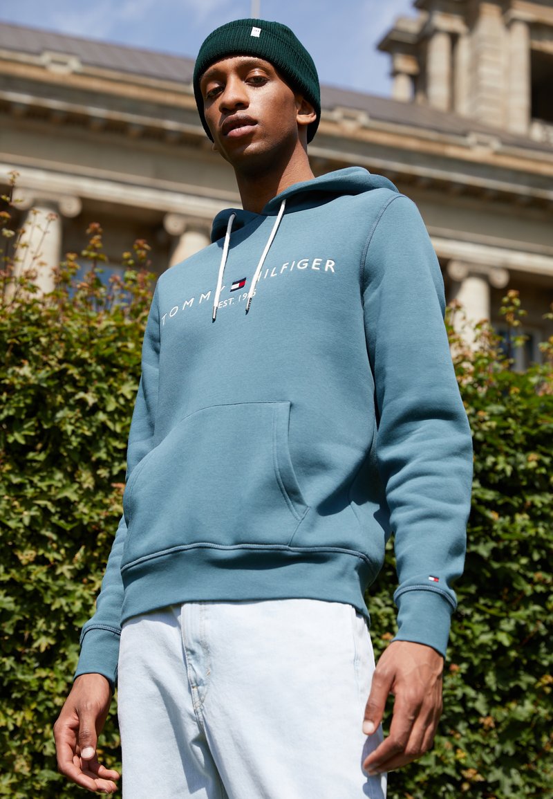 Tommy Hilfiger LOGO HOODY - Sweatshirt com capuz - mercury marine