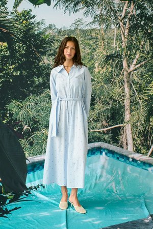 Culture, CUANNILLE DRESS - Robe chemise - blue/white stripe