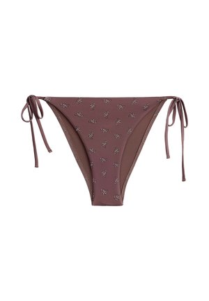 OYSHO, MEDIUM-COVERAGE BANDANA-PRINT TIE BIKINI BRIEFS - Bikini-Hose - mottled light brown