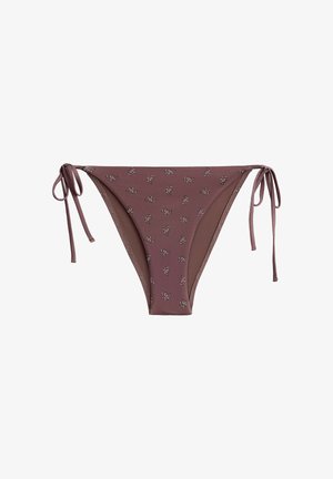 OYSHO, MEDIUM-COVERAGE BANDANA-PRINT TIE BIKINI BRIEFS - Bikini-Hose - mottled light brown