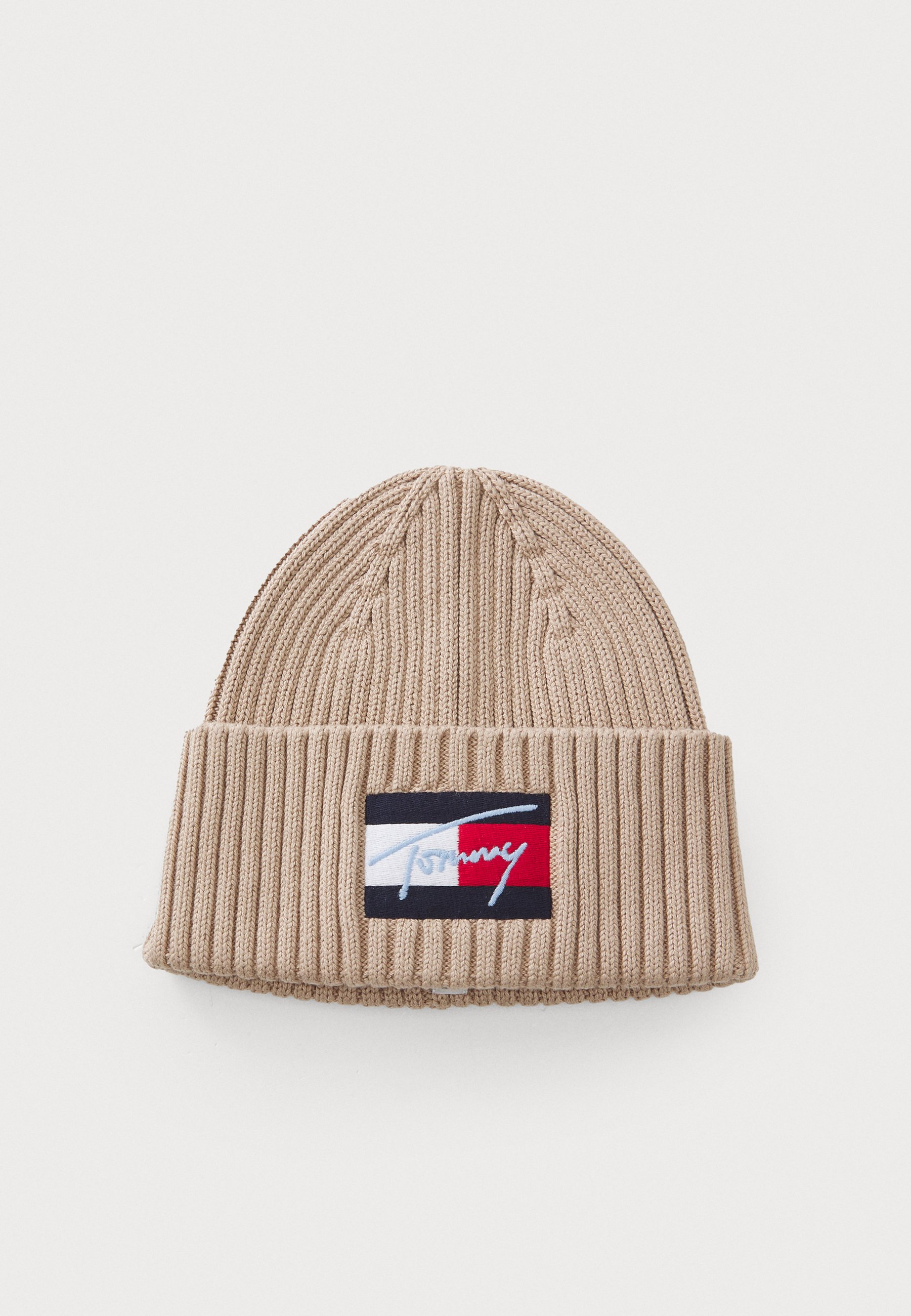 Tommy Hilfiger SCRIPT FLAG BEANIE UNISEX Berretto malted milk
