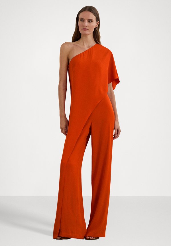 CAPE GEORGETTE ONE SHOULDER JUMPSUIT - Jumpsuit - orange3