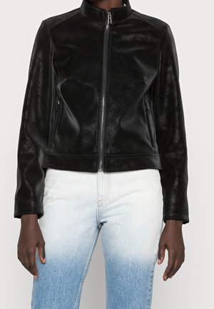 Imitatieleren jas - black