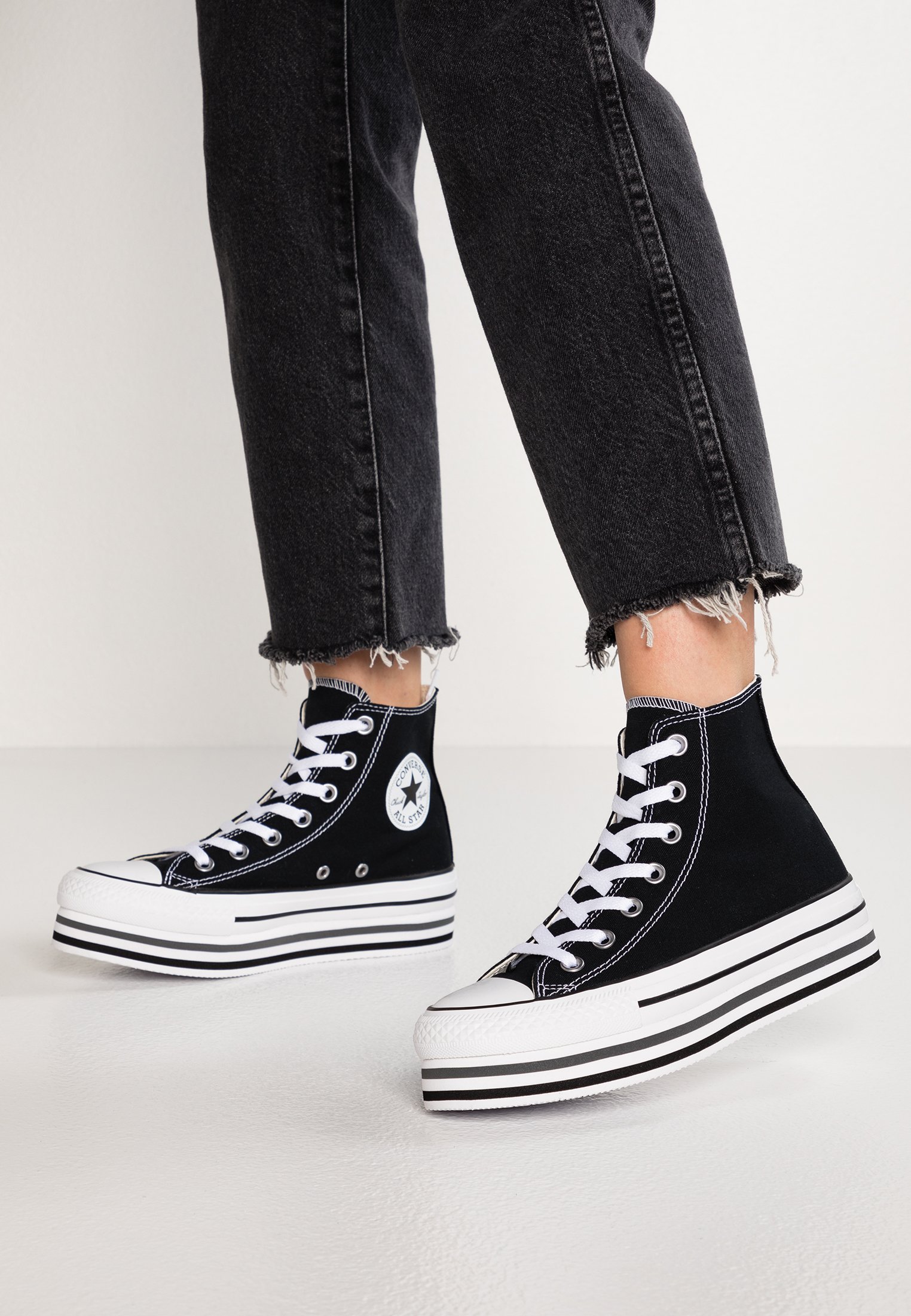 platform converse black and white Off 65%