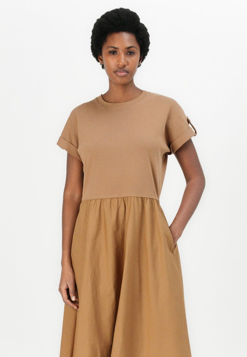 Tommy Hilfiger MODERN CODY MIDI MIX - Day dress - hickory/brown - Zalando.ie