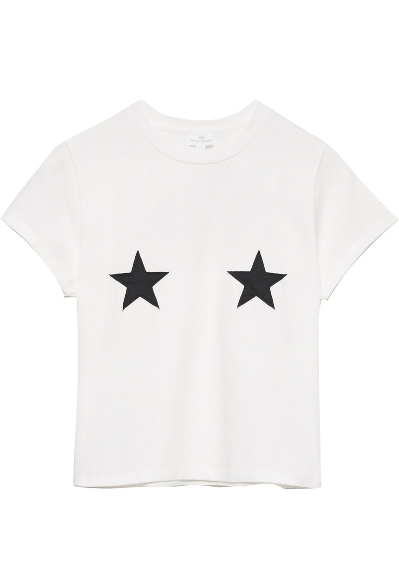 PULL&BEAR STARS - Potiskana majica - white