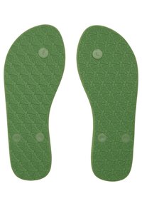 Green rubber insoles with textured pattern, featuring raised markings for left and right orientation (L and R) and circular accents.