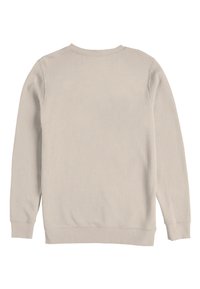 Felpa grigio chiaro in cotone, con maniche lunghe, scollo rotondo, polsini e orlo a costine. Tessuto morbido senza motivi visibili.