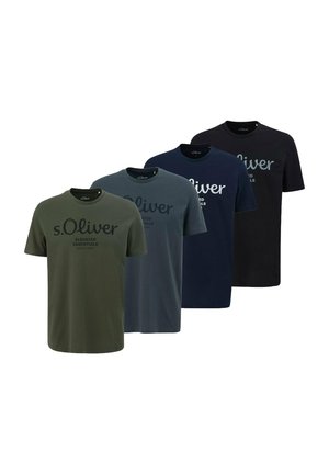 4ER PACK  LOGO RUNDHALS - T-Shirt print - blau dunkelgrün dunkelgrau schwarz