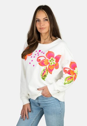 FLOWER PAILLETTEN - Sweatshirt - offwhite