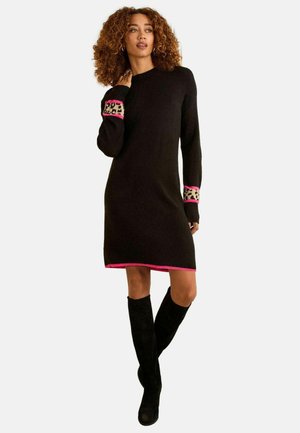 PETITE FIT - COSY  - Abito in maglia - black animal heart