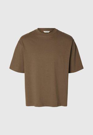 Selected, SLHRELAXASPEN PLY SS O NECK NOOS - T-shirt basique - chocolate chip