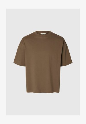 Selected, SLHRELAXASPEN PLY SS O NECK NOOS - T-shirt basique - chocolate chip