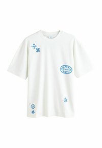 REGULAR FIT - PLACEMENT FLORAL  - Tričko s potlačou - ecru