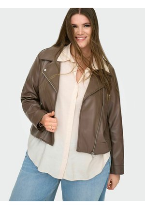 CARCARMEN  BIKER OTW NOOS - Kunstlederjacke - chocolate martini