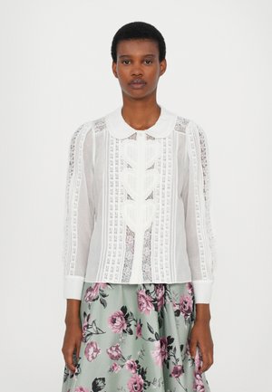 KURT RUFFLE BLOUSE - Button-down blouse - off-white