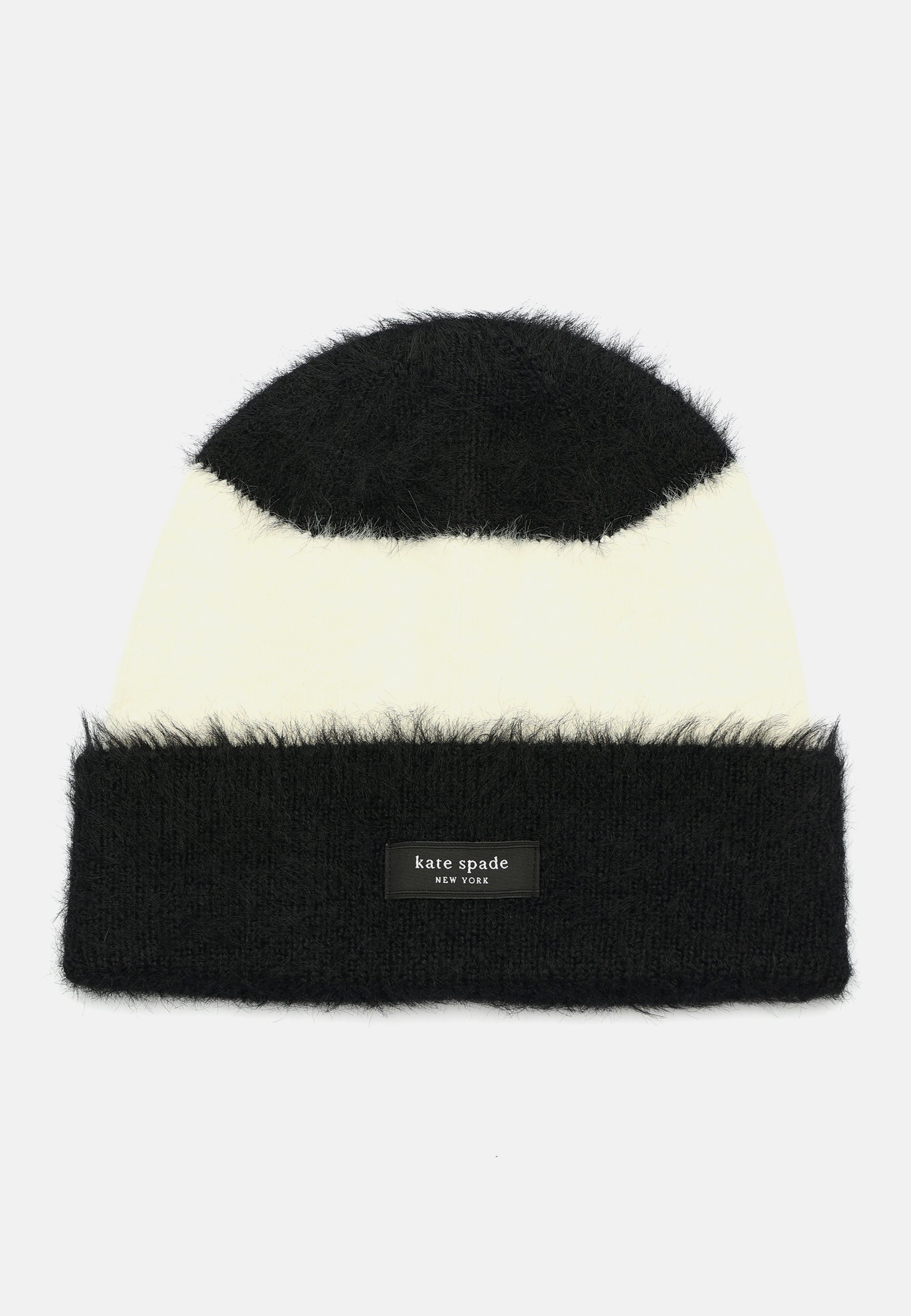 kate spade new york AWNING STRIPE FUZZY - Beanie - black/cream