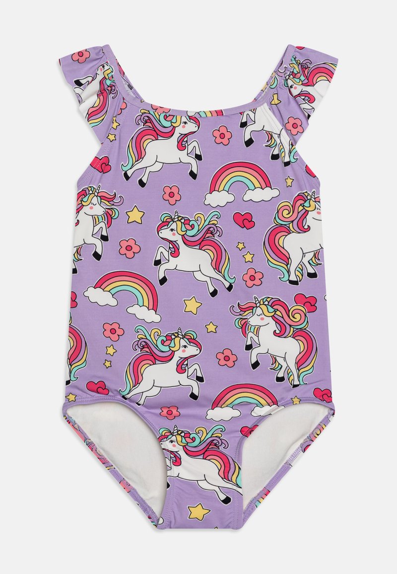 Lindex SWIMSUIT UNICORN FLOUNCE AT SHOULDERS Badeanzug light lilac