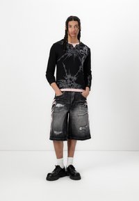 Jaded London BLADE COLOSSUS JORTS UNISEX - Τζιν σορτς - black