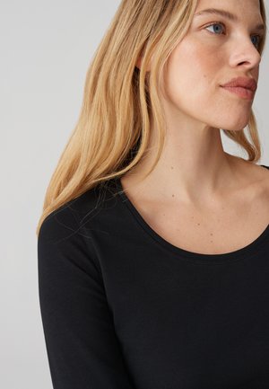 OPUS SLIM FIT ROUND NECK - T-shirt basic - black
